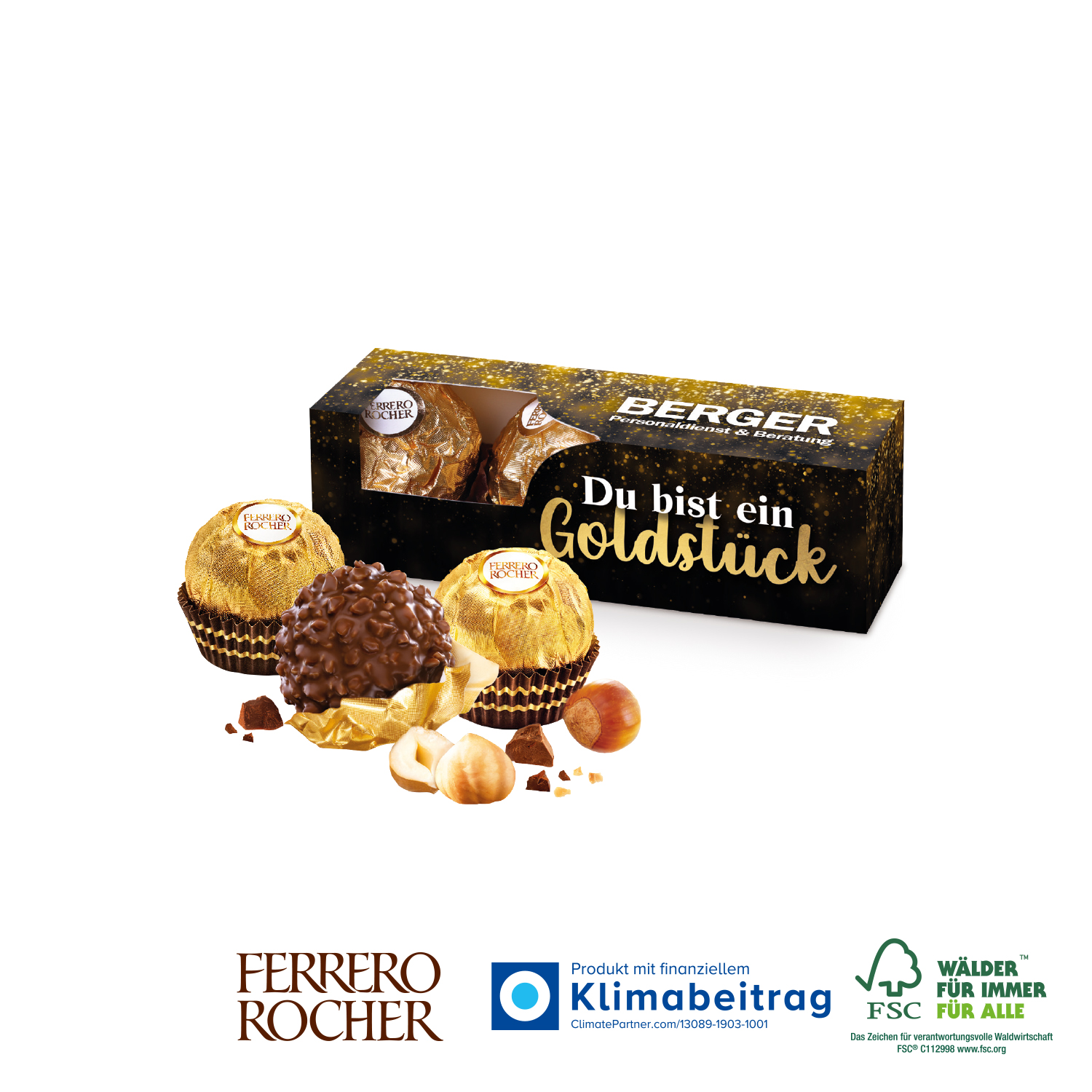 Ferrero Rocher 3er, inkl. 4-farbigem Druck Ferrero Rocher 3er, inkl. 4-farbigem Druck