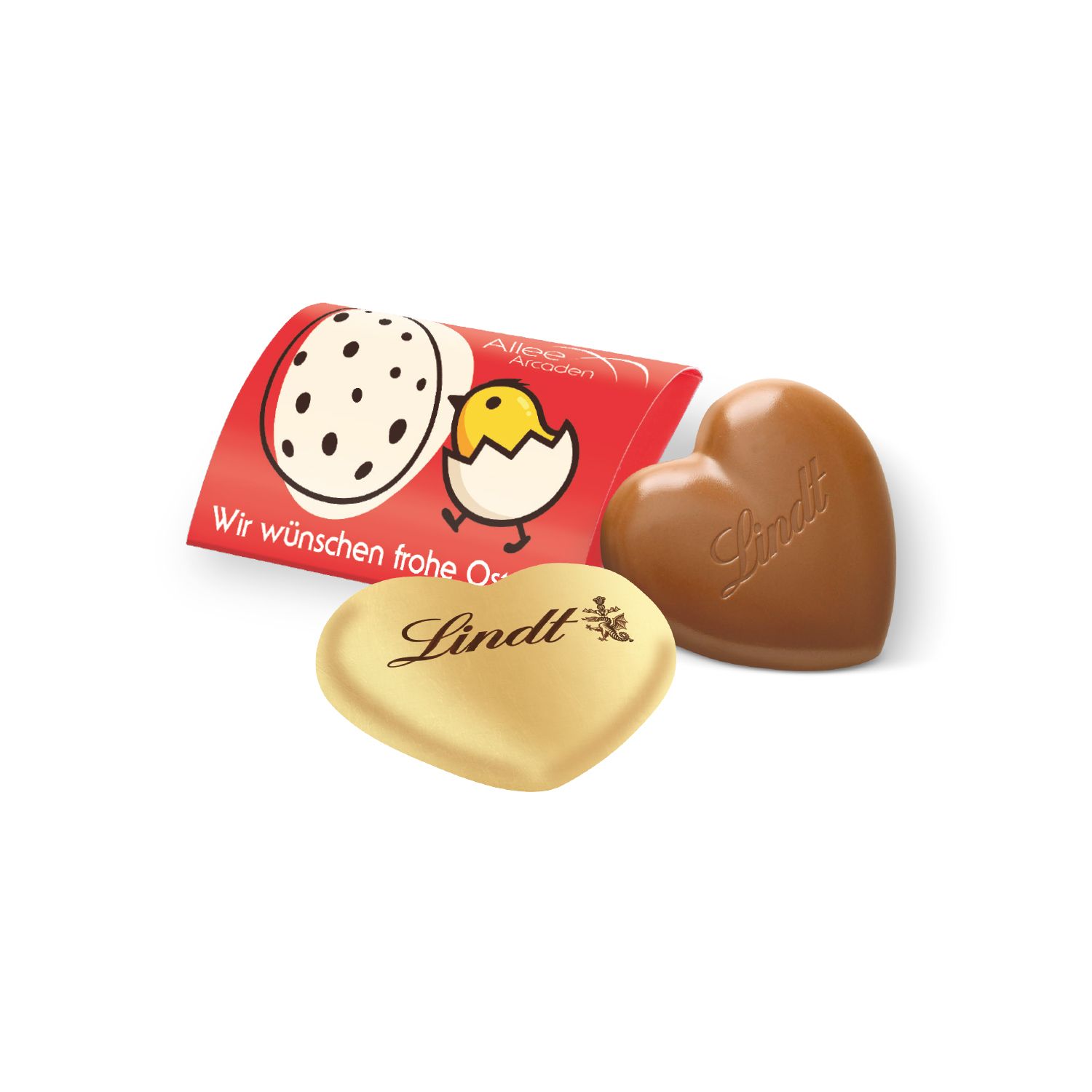 Werbebriefchen Ostern mit Lindt Herz (20 g), inkl. 4-farbigem Druck Werbebriefchen Ostern mit Lindt Herz (20 g), inkl. 4-farbigem Druck