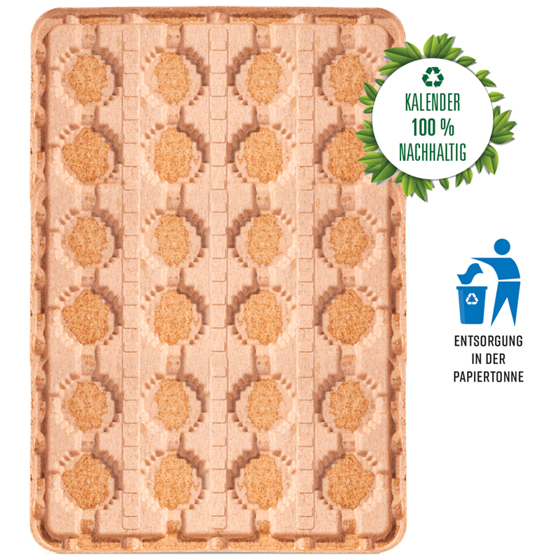 Marken Wand-Adventskalender Eco Papierblister mit Fairtrade, inkl. 4-farbigem Druck Marken Wand-Adventskalender Eco Papierblister mit Fairtrade, inkl. 4-farbigem Druck