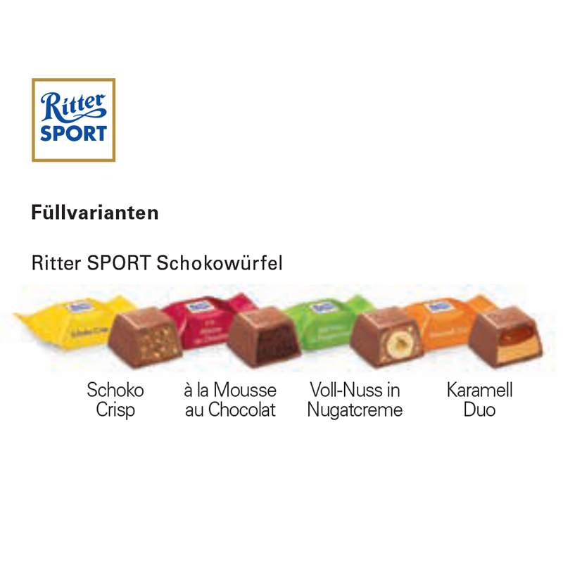 Adventskalender quadratisch Ritter SPORT Schokowürfel, inkl. 4-farbigem Druck Adventskalender quadratisch Ritter SPORT Schokowürfel, inkl. 4-farbigem Druck