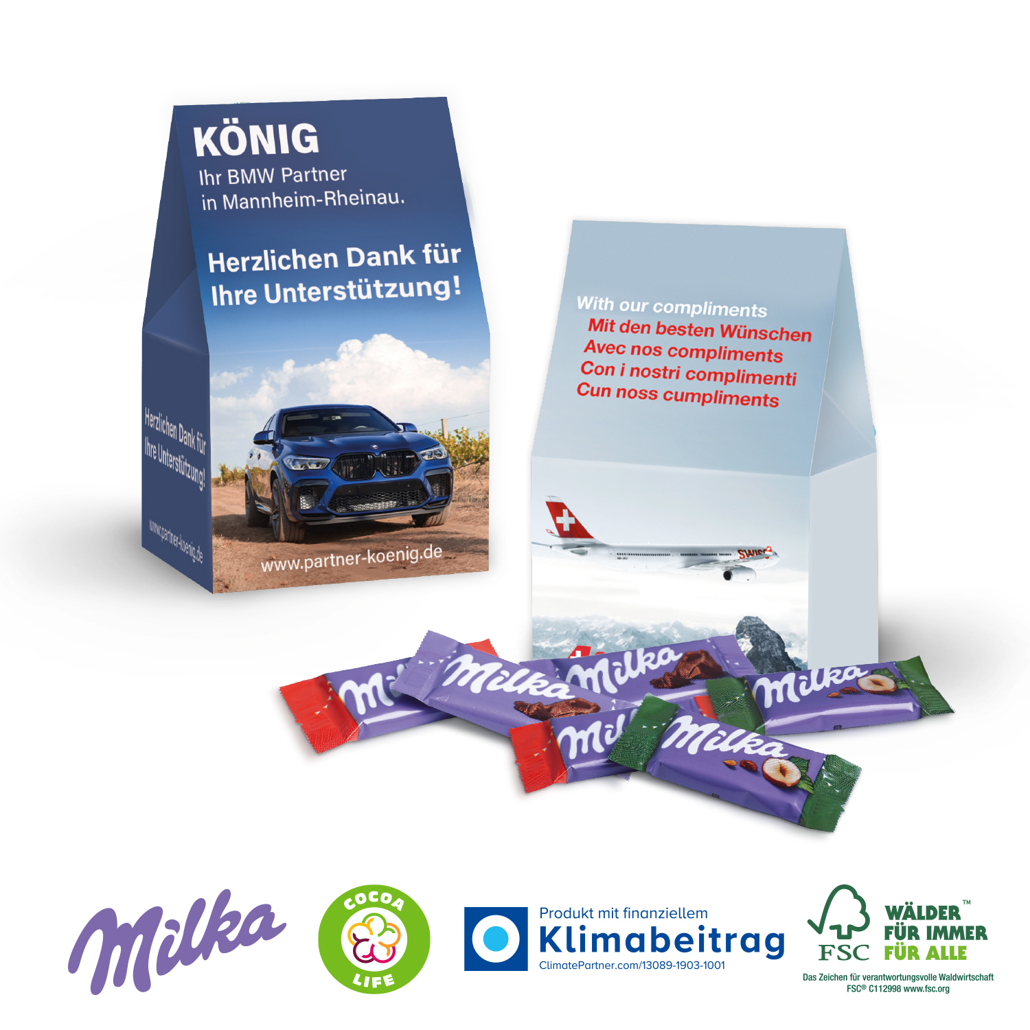 Businesspräsent Selection Mini Milka, inkl. 4-farbigem Druck Businesspräsent Selection Mini Milka, inkl. 4-farbigem Druck
