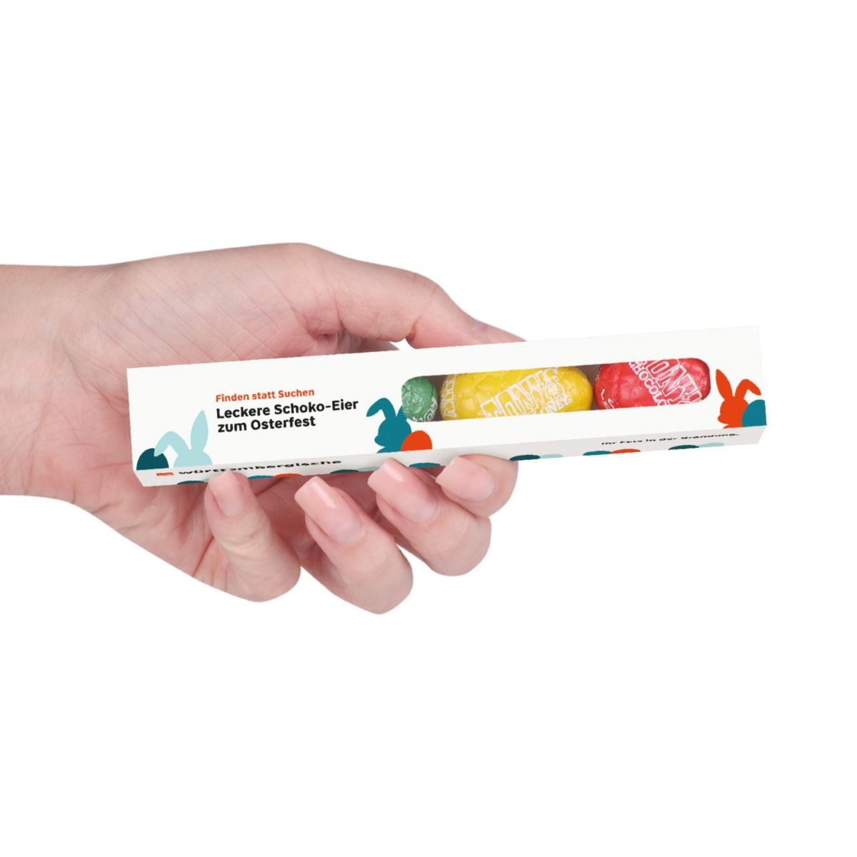 Eier-Parade mit Tony‘s Chocolonely, inkl. 4-farbigem Druck Eier-Parade mit Tony‘s Chocolonely, inkl. 4-farbigem Druck
