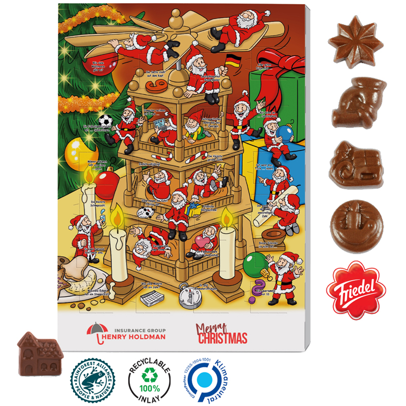Classic Wand-Adventskalender Rätselmotiv, inkl. 4-farbigem Druck