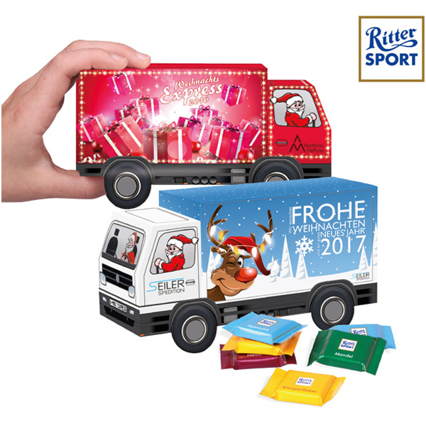Weihnachts-Express LKW Ritter SPORT 3D Weihnachts-Express LKW Ritter SPORT, inkl. 4-farbigem Druck