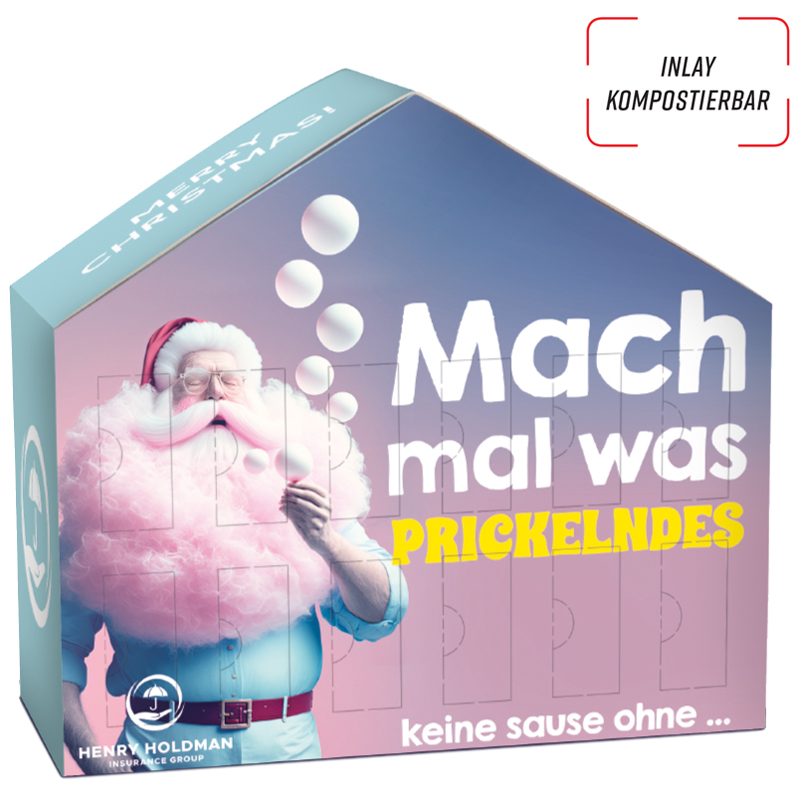 Adventskalender Haus mit Fairtrade Schokolade, inkl. 4-farbigem Druck Adventskalender Haus mit Fairtrade Schokolade, inkl. 4-farbigem Druck