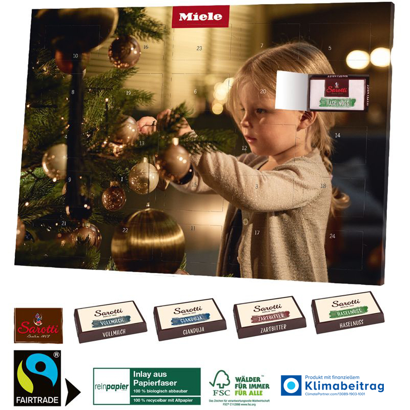Tisch-Adventskalender Organic mit Fairtrade-Kakao, inkl. 4-farbigem Druck Tisch-Adventskalender Organic mit Fairtrade-Kakao, inkl. 4-farbigem Druck