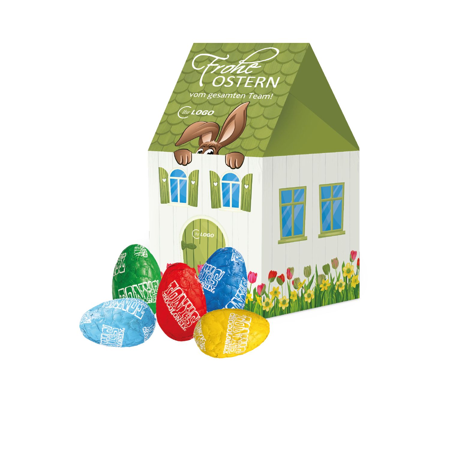 3D Osterhaus Tony‘s Ostereier, inkl. 4-farbigem Druck 