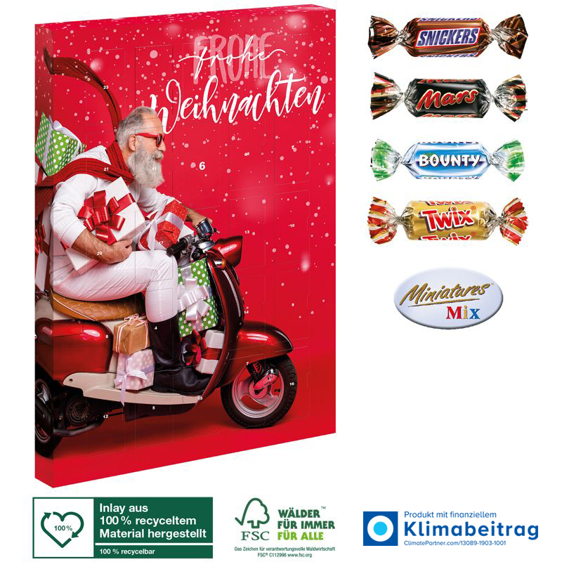 Adventskalender Mars® Miniatures® Mix, inkl. 4-farbigem Druck