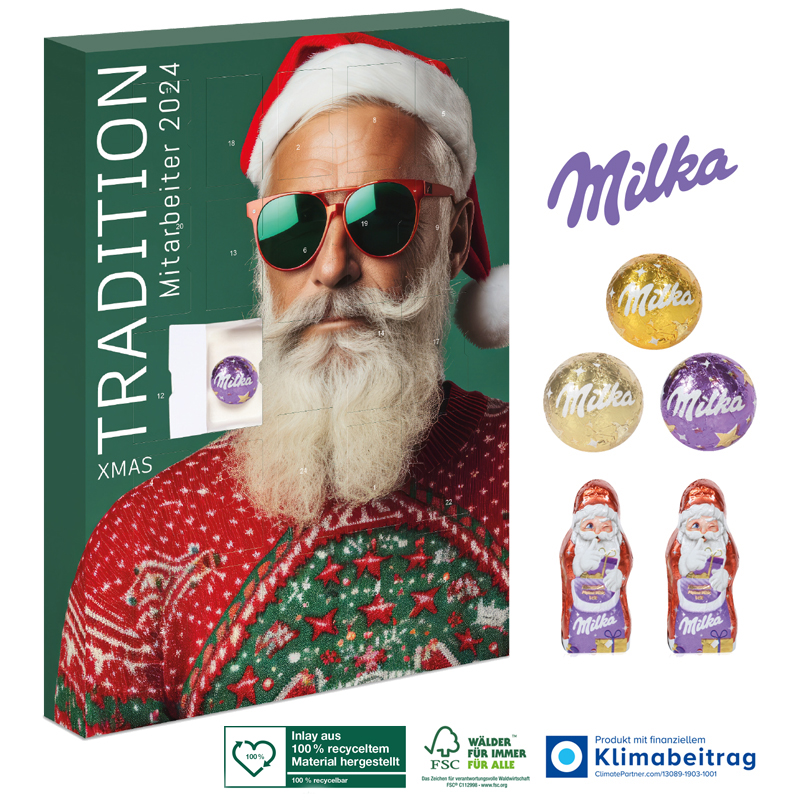 Adventskalender mit Milka „Edition“, inkl. 4-farbigem Druck