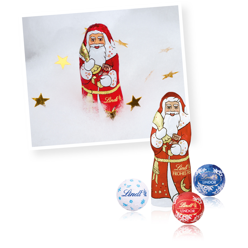 Adventskalender Organic Cube mit Lindt Minis & Weihnachtsmann, inkl. 4-farbigem Druck Adventskalender Organic Cube mit Lindt Minis & Weihnachtsmann, inkl. 4-farbigem Druck
