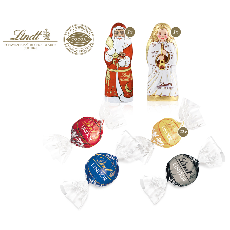 Adventskalender Lindt Lindor Organic , inkl. 4-farbigem Druck Adventskalender Lindt Lindor Organic , inkl. 4-farbigem Druck