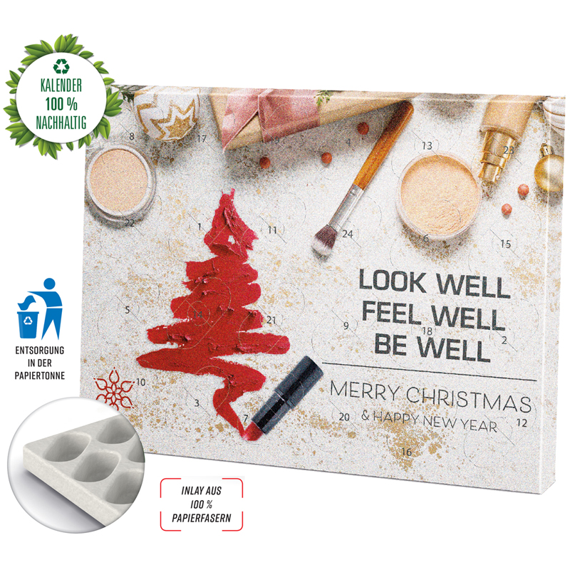 Adventskalender Eco XL zum selbst Befüllen (komplett aus Papier), inkl. 4-farbigem Druck