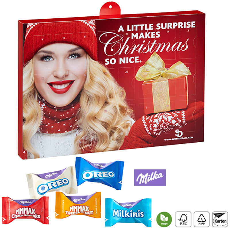 Premium Präsent-Adventskalender Milka Zarte Momente Mix, inkl. 4-farbigem Druck Premium Präsent-Adventskalender Milka Zarte Momente Mix, inkl. 4-farbigem Druck