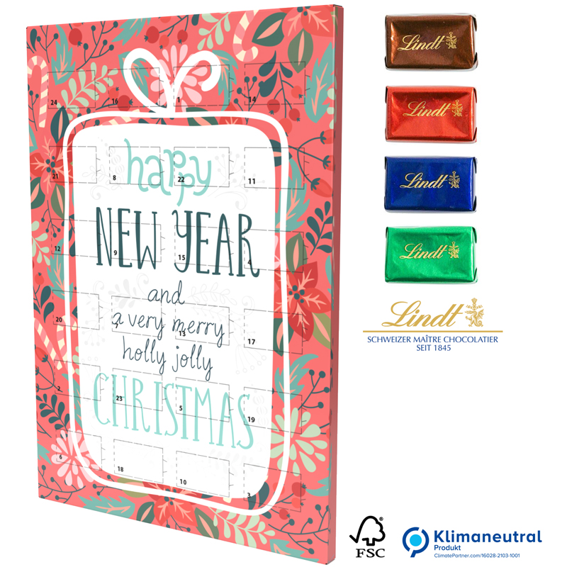 Lindt Adventskalender Naps DIN A4 Eco, inkl. 4-farbigem Druck Lindt Adventskalender Naps DIN A4 Eco, inkl. 4-farbigem Druck