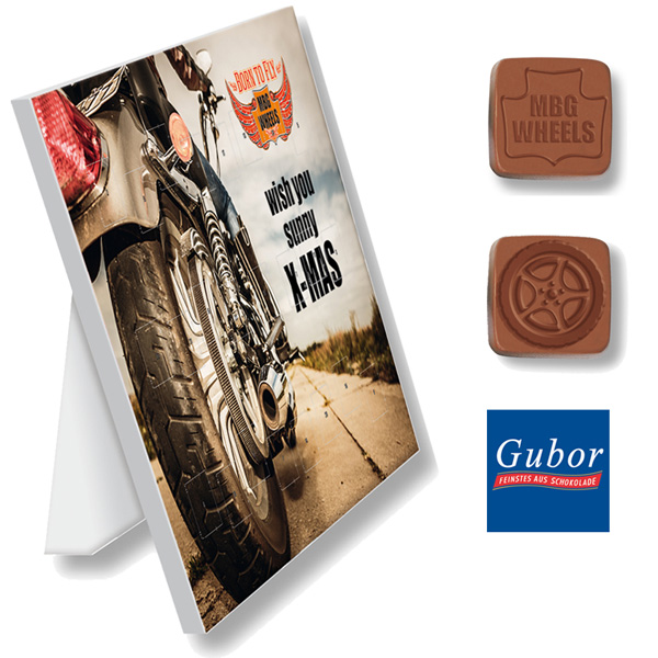 Adventskalender Gubor mit Schoko-Sonderformen Adventskalender Gubor mit Schoko-Sonderformen, inkl. 4-farbigem Druck
