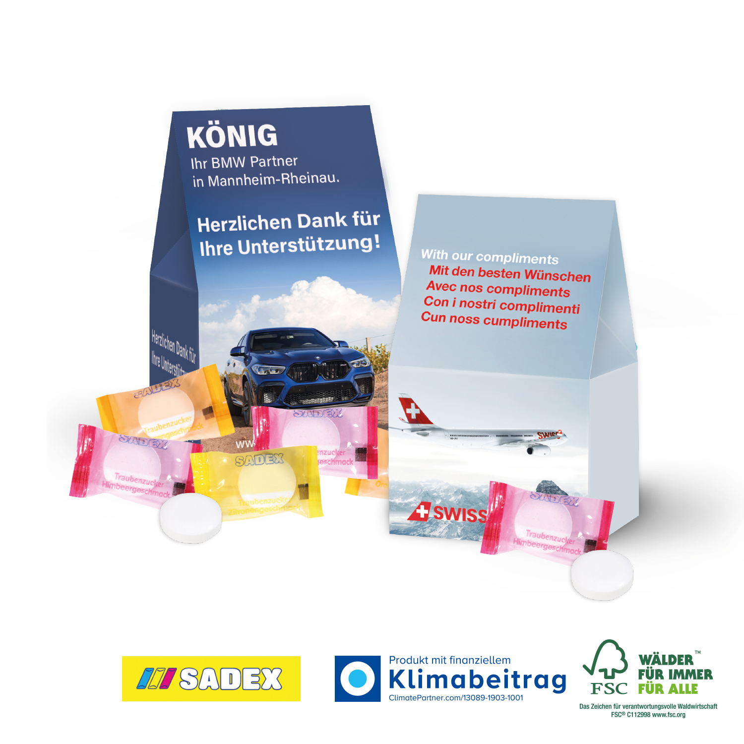 Businesspräsent Selection Mini SADEX Traubenzucker, inkl. 4-farbigem Druck Businesspräsent Selection Mini SADEX Traubenzucker, inkl. 4-farbigem Druck