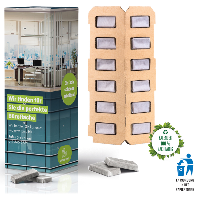 ECO High Tower Adventskalender Fairtrade , inkl. 4-farbigem Druck 
