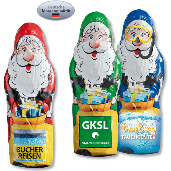 MAXI-Schoko-Weihnachtsmann 40 g MAXI-Schoko-Weihnachtsmann 40 g,  inkl. 4-farbigem Druck
