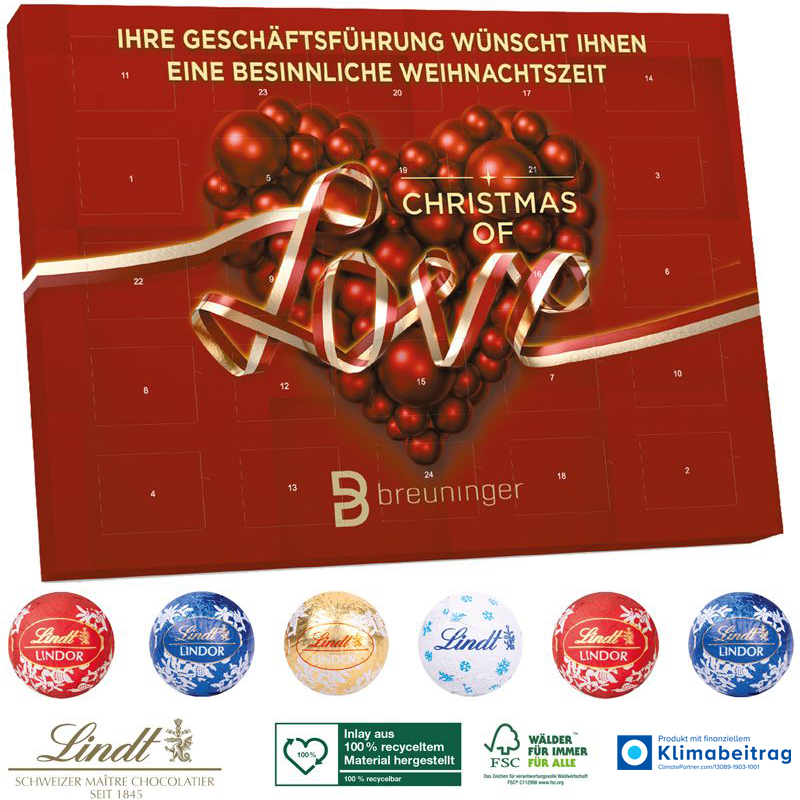 Tisch-Adventskalender Lindt Gourmet Edition, inkl. 4-farbigem Druck Tisch-Adventskalender Lindt Gourmet Edition, inkl. 4-farbigem Druck