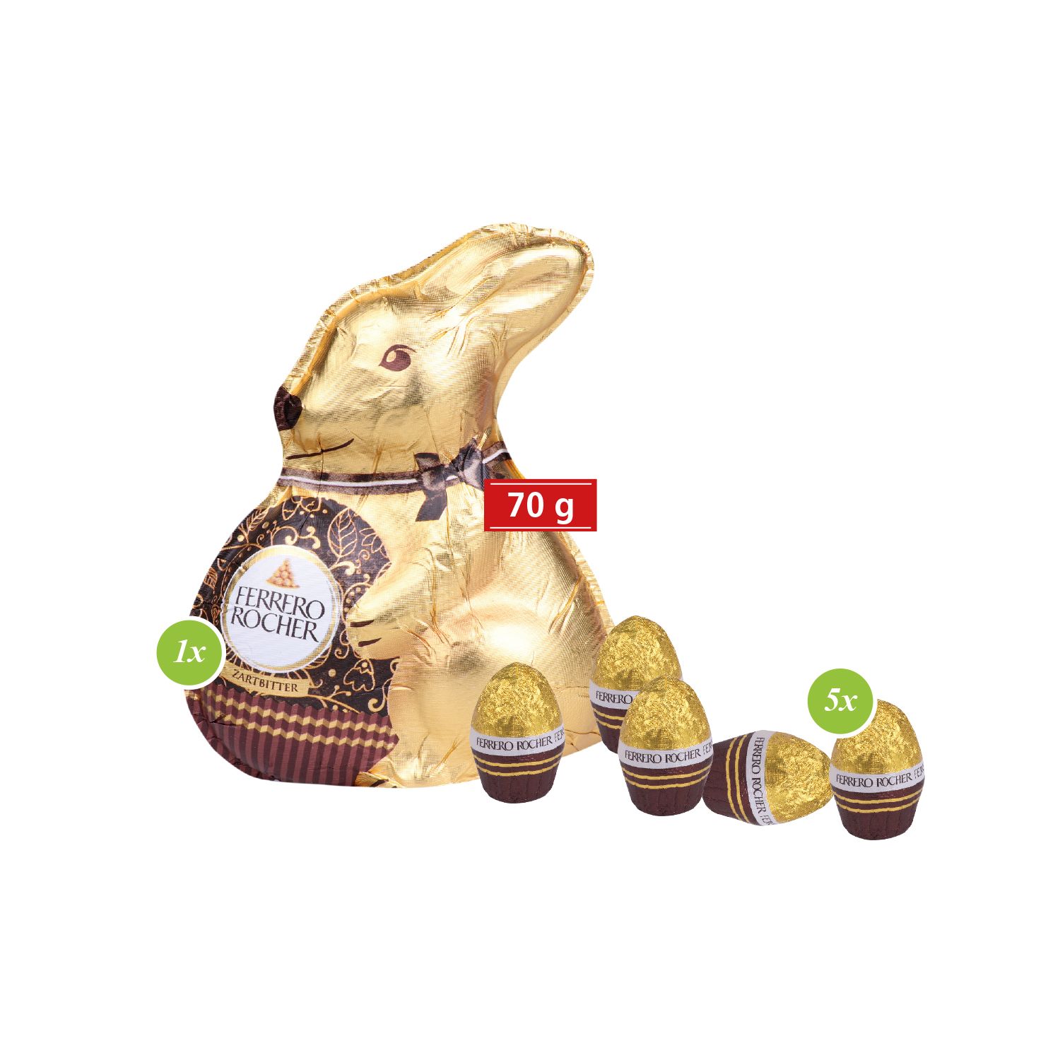 Großes Osternest mit Schokolade von Ferrero Rocher, inkl. 4-farbigem Druck  
