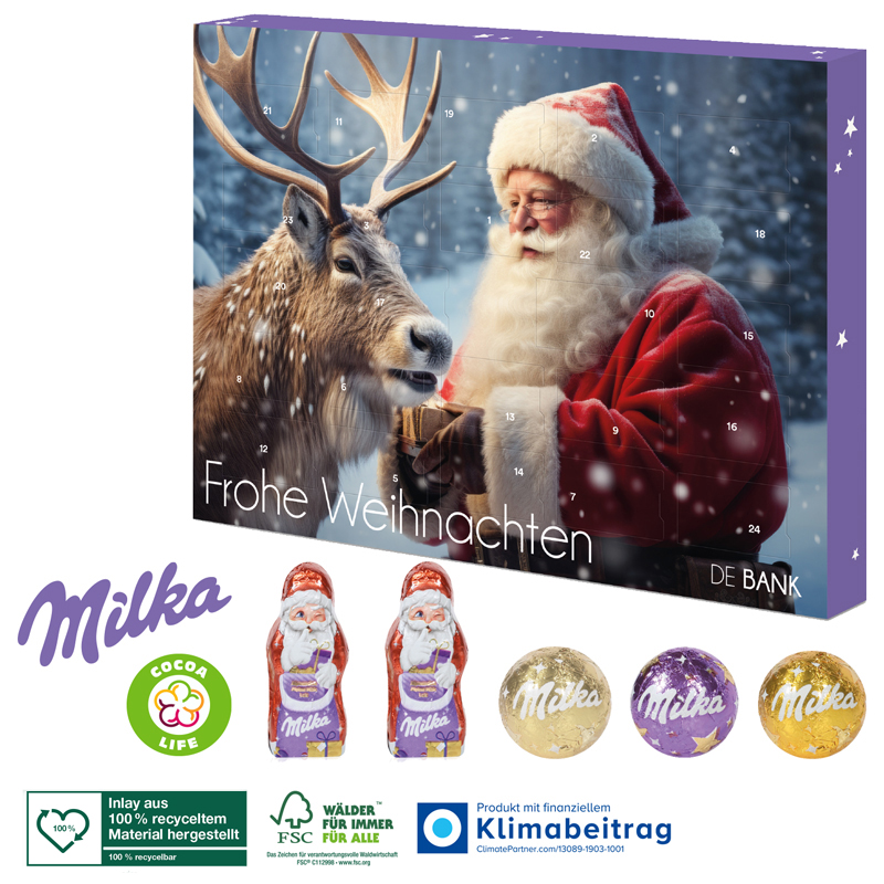 Adventskalender mit Milka „Edition“, inkl. 4-farbigem Druck Adventskalender mit Milka „Edition“, inkl. 4-farbigem Druck