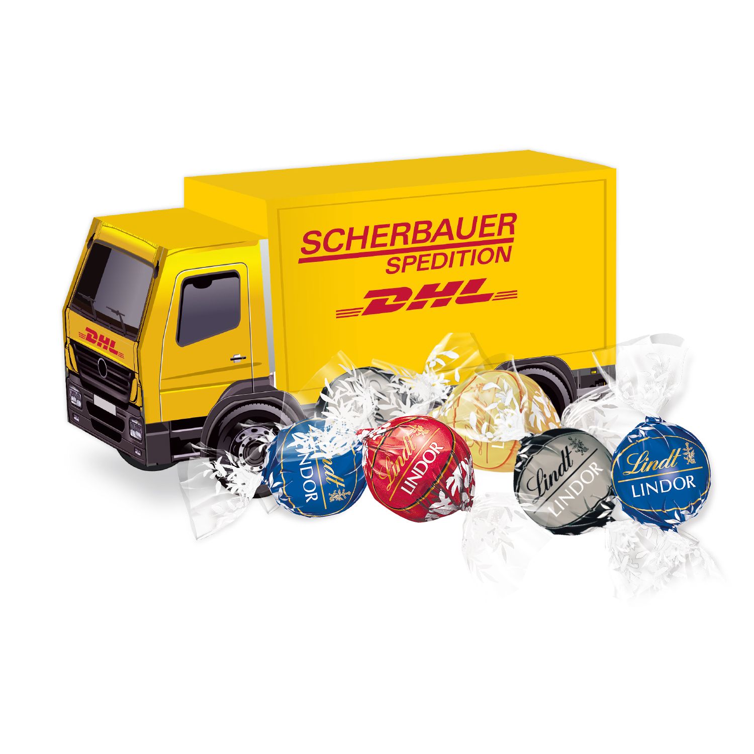 Oster-LKW Lindt Lindor Pralinés, inkl. 4-farbigem Druck Oster-LKW Lindt Lindor Pralinés, inkl. 4-farbigem Druck