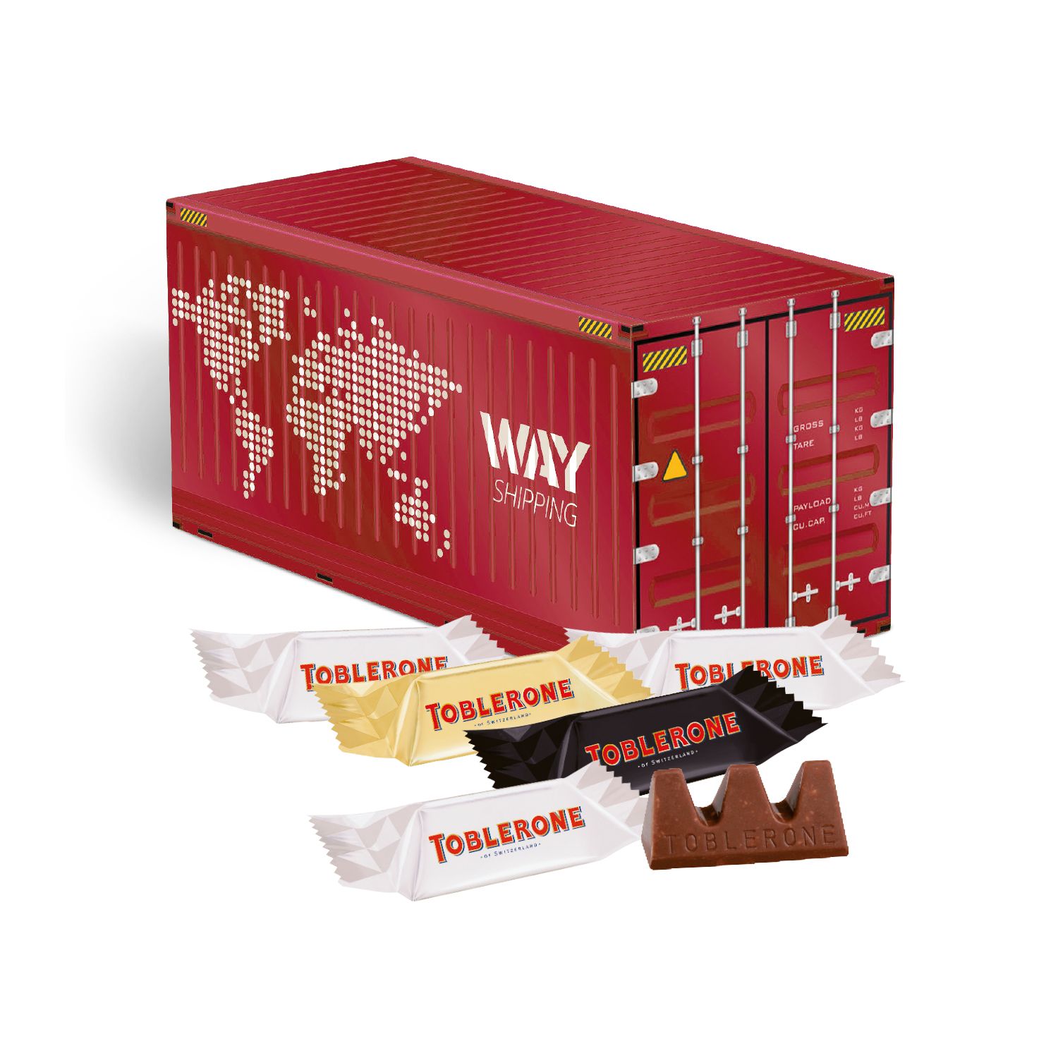 3D Präsent Container TOBLERONE Minis, inkl. 4-farbigem Druck