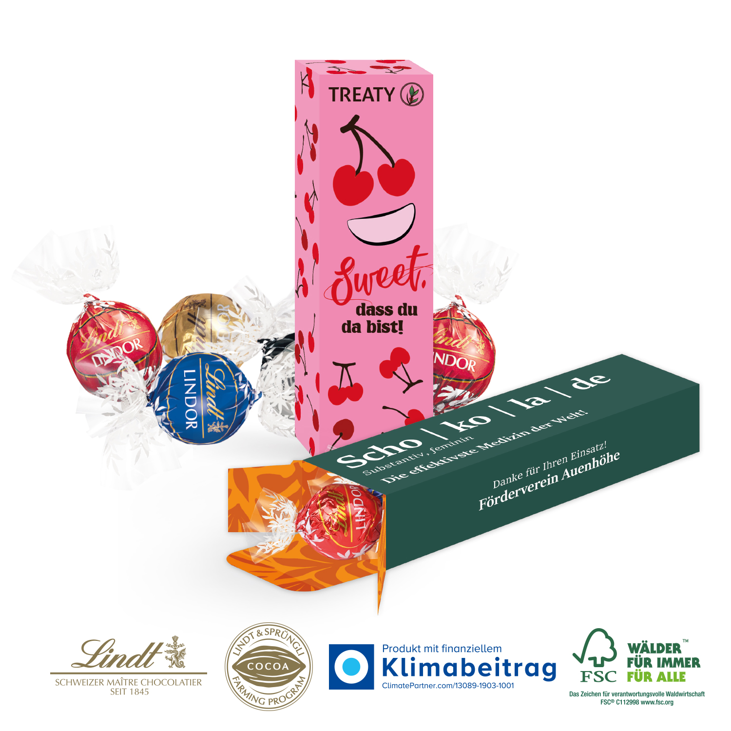 Lindor Präsent „Happiness“, inkl. 4-farbigem Druck