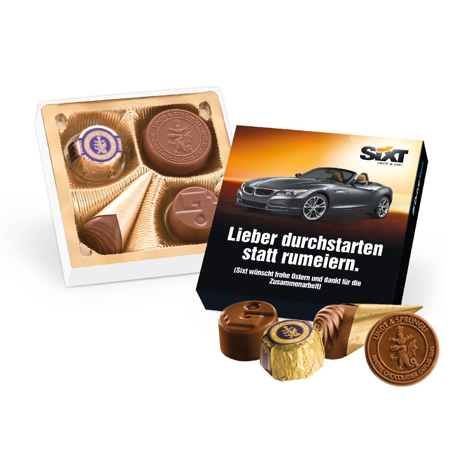 Kleiner Oster-Dank von Lindt, inkl. 4-farbigem Druck