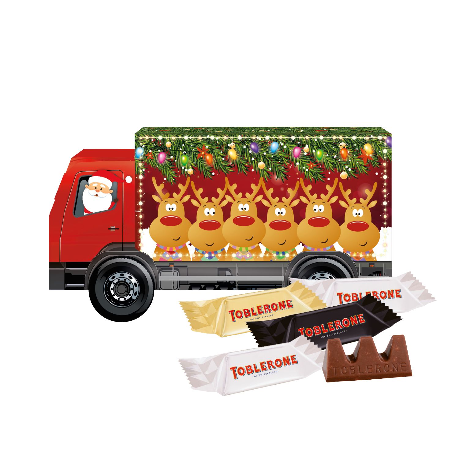3D Weihnachts-Express LKW TOBLERONE, inkl. 4-farbigem Druck