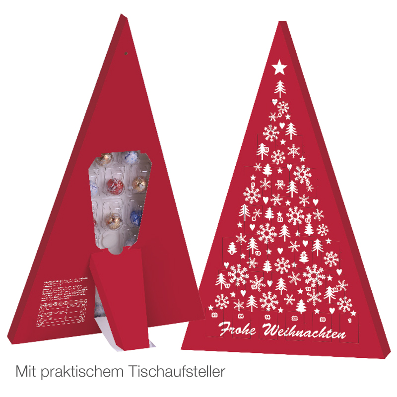 Adventskalender Lindt Weihnachtsbaum, inkl. 4-farbigem Druck Adventskalender Lindt Weihnachtsbaum, inkl. 4-farbigem Druck