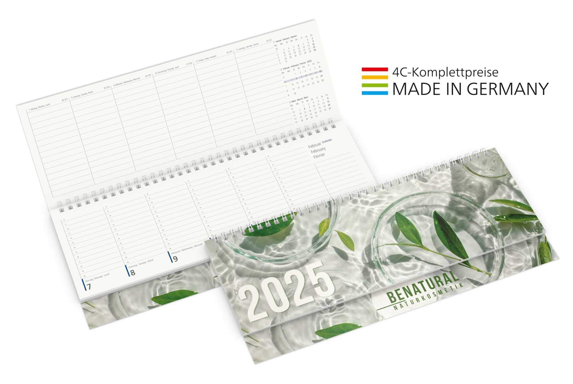 Tisch-Querkalender Compact green + blue, inkl. 4-farbigem Digitaldruck Tisch-Querkalender Compact green + blue, inkl. 4-farbigem Digitaldruck