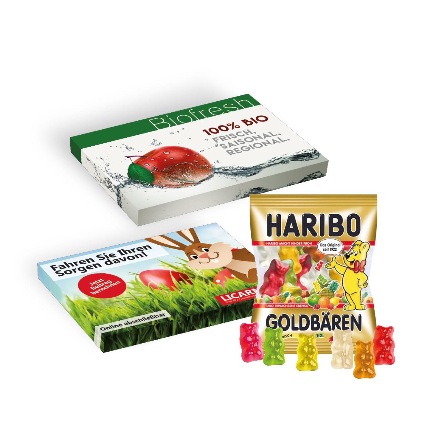 HARIBO Oster-Fruchtgummi-Briefchen, inkl. 4-farbigem Druck