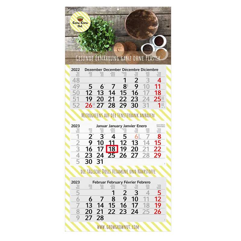 3-Monatskalender Profil 3Green+Blue, inkl. 4-farbigem Digitaldruck 3-Monatskalender Profil 3Green+Blue, inkl. 4-farbigem Digitaldruck