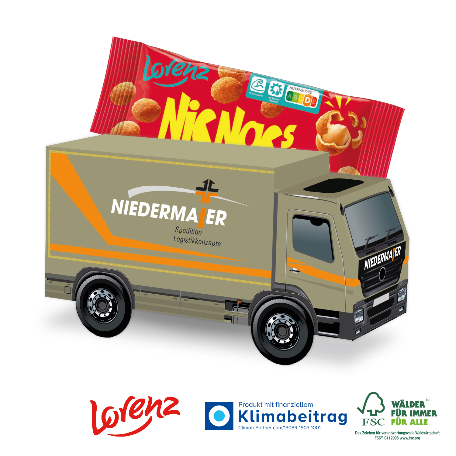 3D Präsent LKW Lorenz Nic Nac´s, inkl. 4-farbigem Druck 3D Präsent LKW Lorenz Nic Nac´s, inkl. 4-farbigem Druck