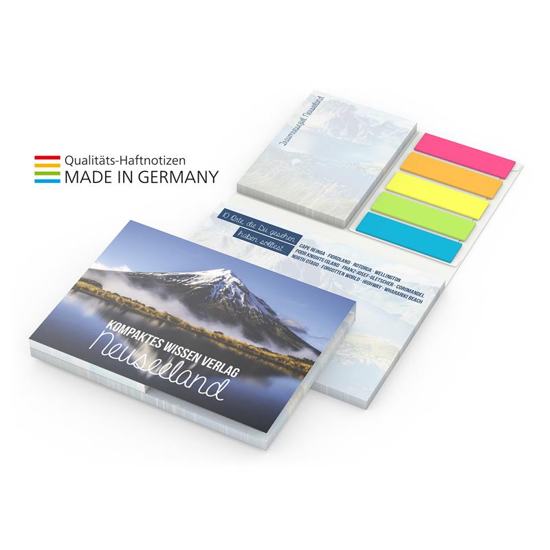 Brüssel Haftnotizen Softcover Individuell green+blue  , inkl. 4-farbigem Druck Brüssel Haftnotizen Softcover Individuell green+blue  , inkl. 4-farbigem Druck