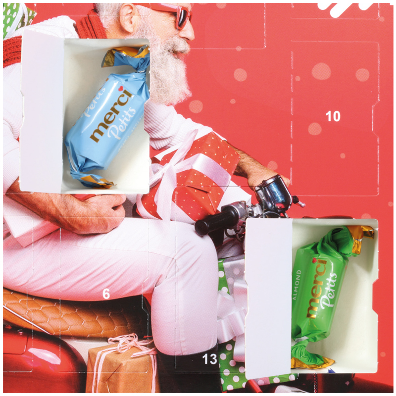 Adventskalender mit Merci Petits, inkl. 4-farbigem Druck Adventskalender mit Merci Petits, inkl. 4-farbigem Druck
