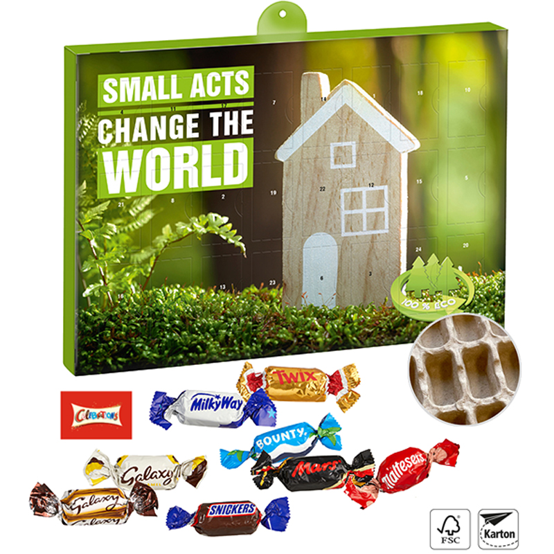 Premium Präsent-Adventskalender Eco Celebrations, inkl. 4-farbigem Druck