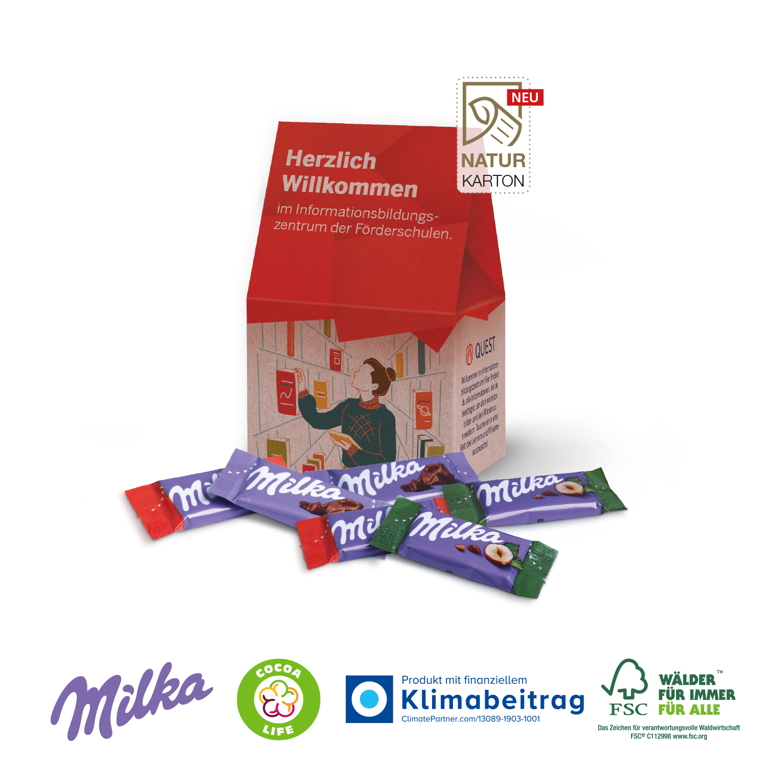 Businesspräsent Selection Mini Milka, inkl. 4-farbigem Druck