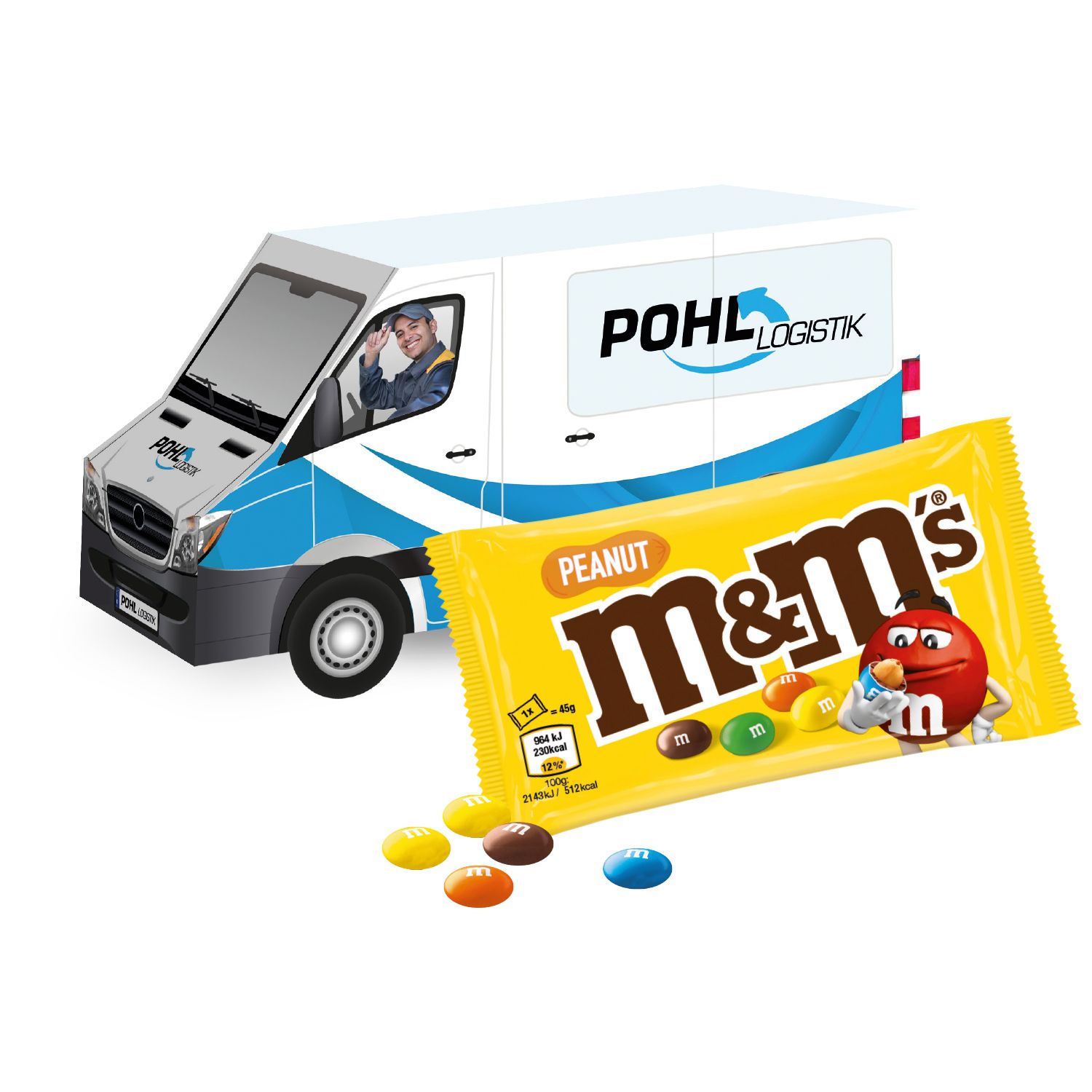 3D Präsent Transporter M&M´s, inkl. 4-farbigem Druck 3D Präsent Transporter M&M´s, inkl. 4-farbigem Druck