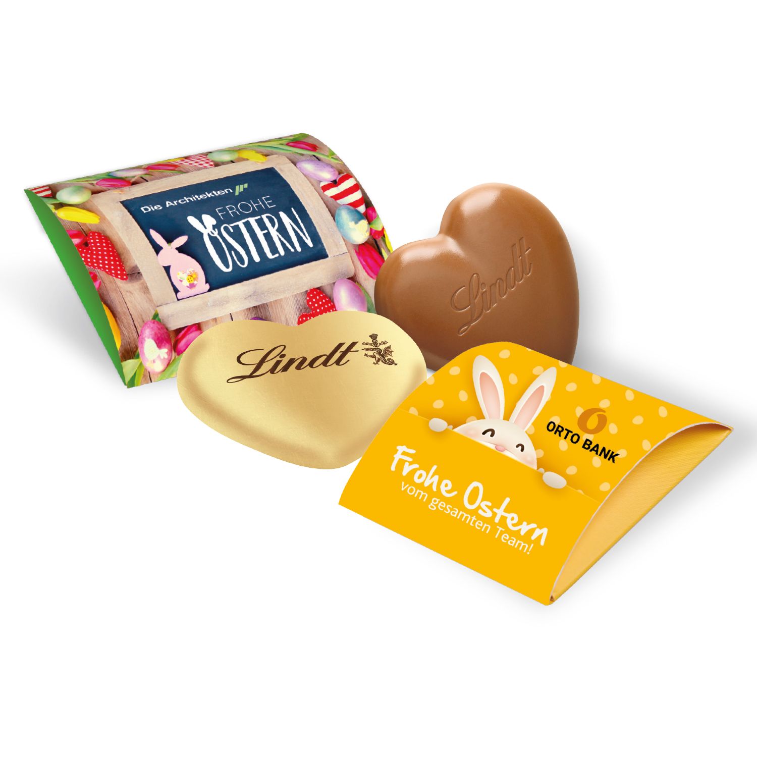Werbebriefchen Ostern mit Lindt Herz (20 g), inkl. 4-farbigem Druck Werbebriefchen Ostern mit Lindt Herz (20 g), inkl. 4-farbigem Druck
