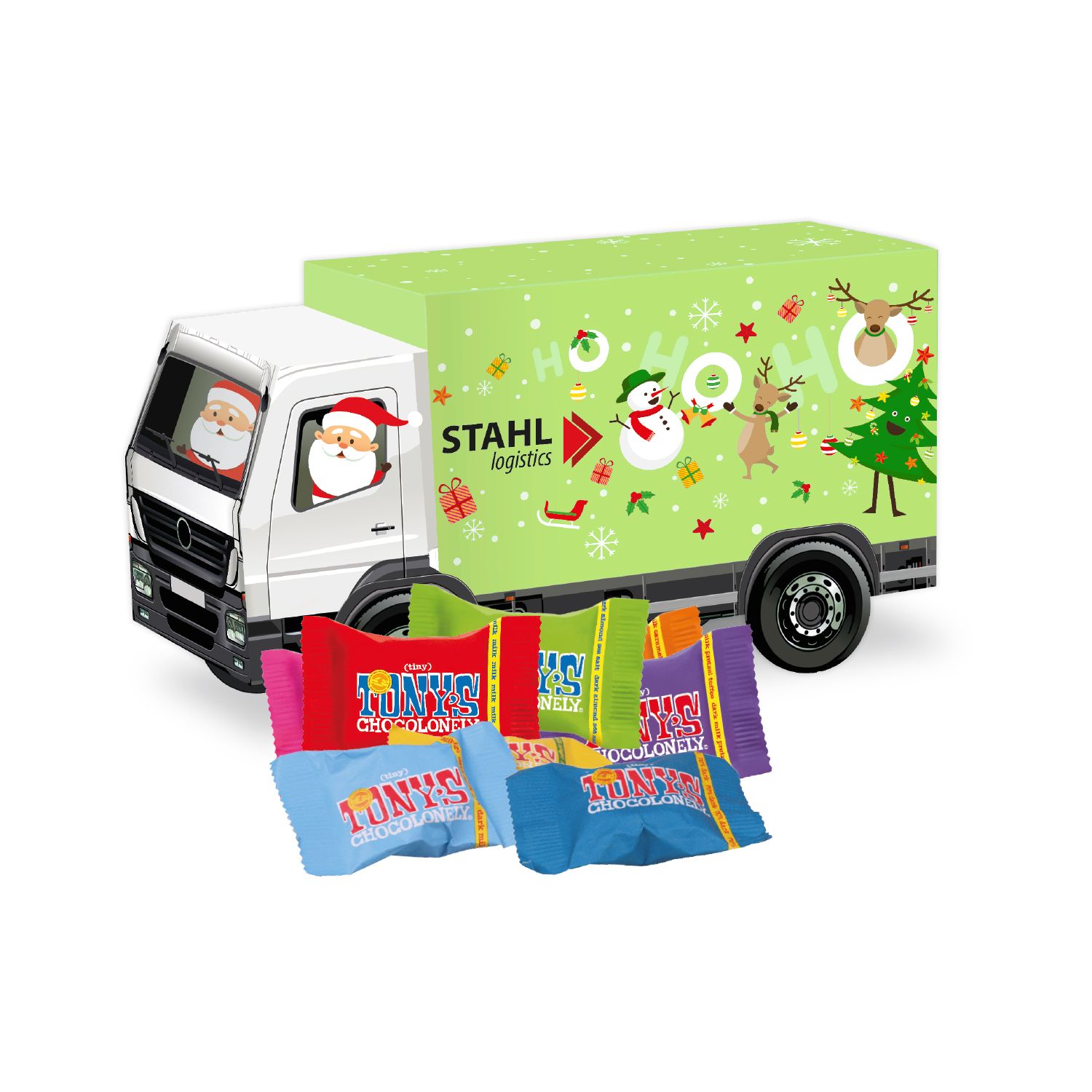 3D Weihnachts-Express LKW Tony's Schokolade, inkl. 4-farbigem Druck